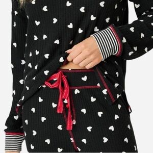 PJ Salvage Tiny Hearts Waffle Thermal Ski Jammie Set